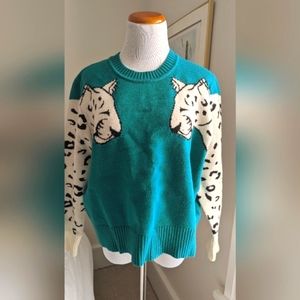 Mink Pink Green Knit Sweater Medium